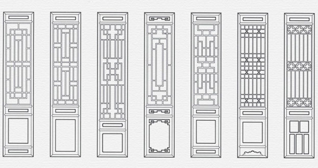 桐梓常用中式仿古花窗图案隔断设计图